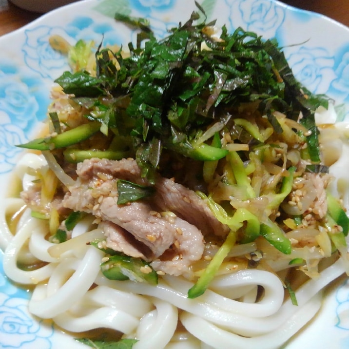 ミョウガたっぷり…豚しゃぶうどん